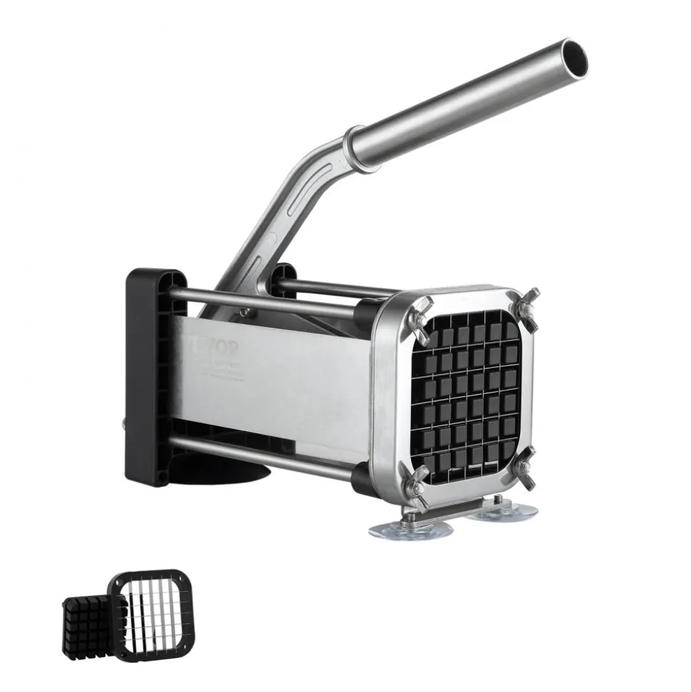 VEVOR French Fry Cutter, Potato Slicer with 1/2-Inch Stainless Steel Blade, Manual Potato Cutter Chopper with Suction Cups, Great for Potato, French Fries, Cucumber, Vegetables, Carrot
