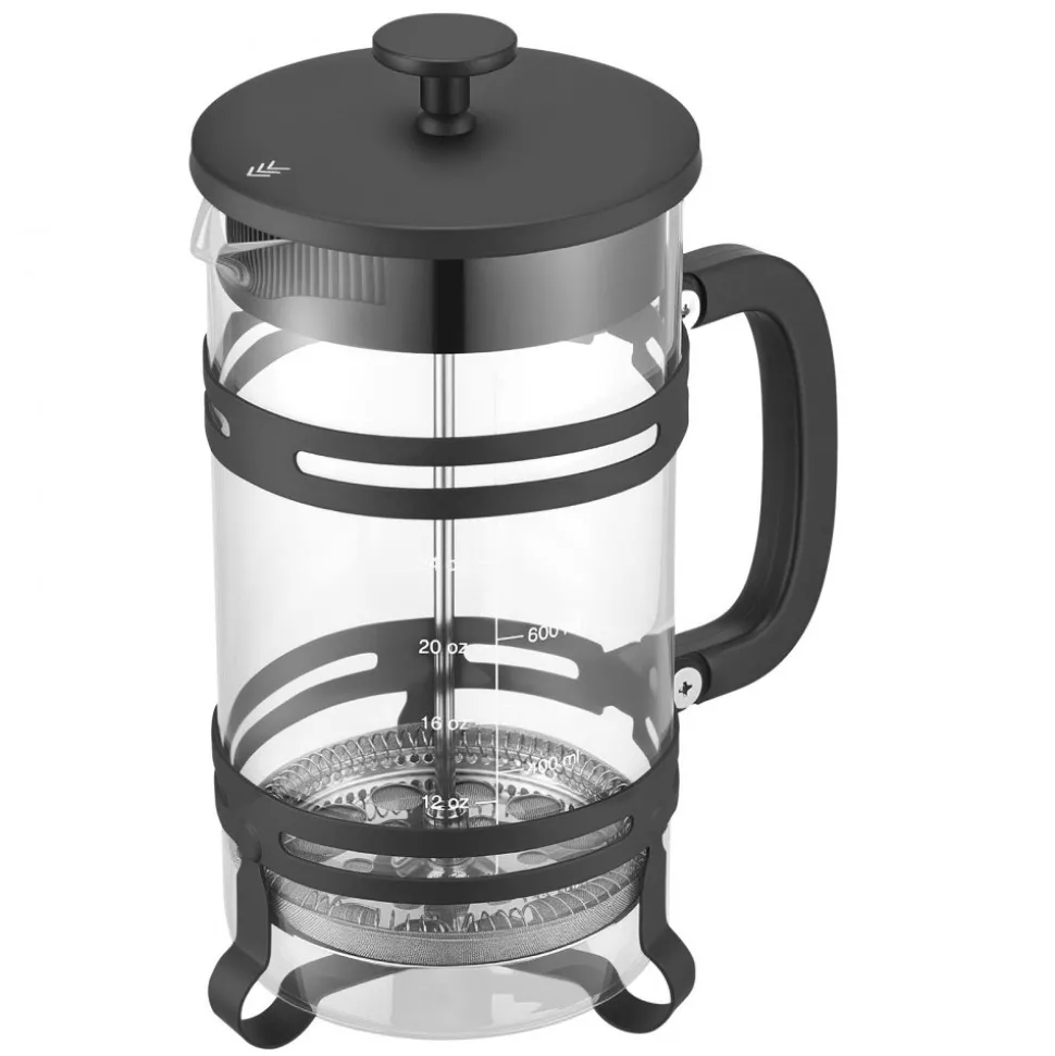 VEVOR French Press Coffee Maker, 34 Ounce 1 Liter Borosilicate Glass Coffee Press Tea Maker with Stainless Steel Filter, Large Glass French Presses Cold Brew for Camping Travel Home Kitchen, Silver