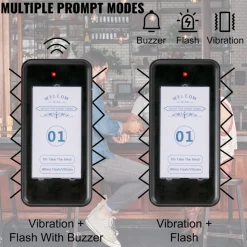 VEVOR F101 Restaurant Pager System 16 Pagers, Max 98 Beepers Wireless Calling System, Touch Keyboard with Vibration, Flashing and Buzzer for Church, Nurse,Hospital & Hotel