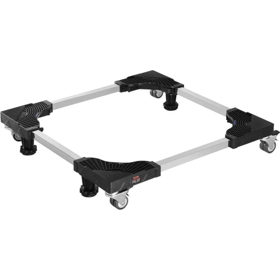 VEVOR Fridge Stand Mobile Base, 1100 lbs Load Capacity, Washing Machine Stand with 8 Locking Twin Wheels and 4 Brakes, 27.5 -35.4 Inches Adjustable Furniture Dolly for Washer, Refrigerator and Dryer