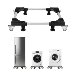 VEVOR Fridge Stand Mobile Base, 1100 lbs Load Capacity, Washing Machine Stand with 8 Locking Twin Wheels and 4 Brakes, 27.5 -35.4 Inches Adjustable Furniture Dolly for Washer, Refrigerator and Dryer