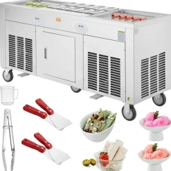 VEVOR Fried Ice Cream Roll Machine, 2Pcs 17.7