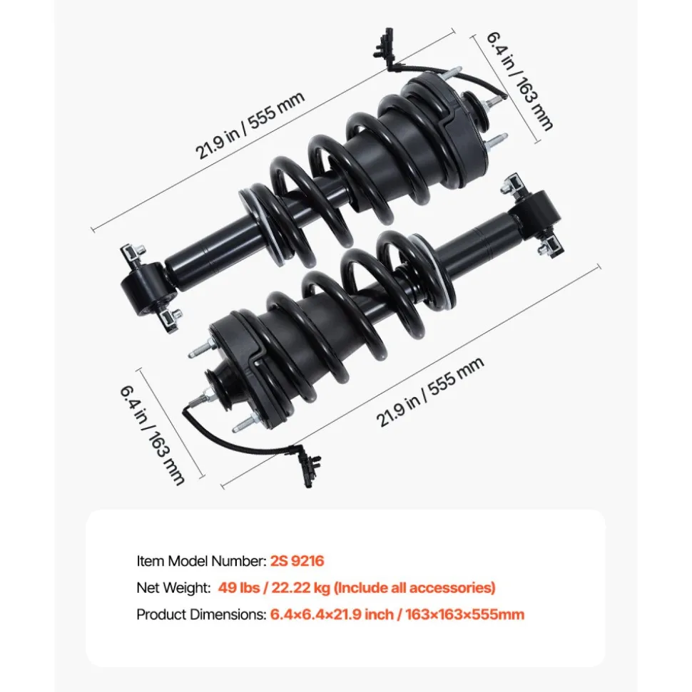 VEVOR Front Air Shock Absorber Strut, 2 PCS, Compatible with Cadillac Escalade, Chevrolet Silverado/Suburban/Tahoe, GMC Sierra/Yukon, Replacement for 84176631 84061228 84977478 23312167 23464589