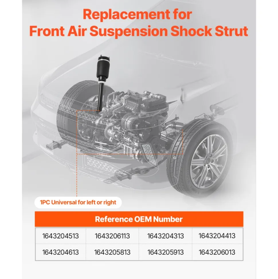 VEVOR Front Air Suspension Struts Shock Absorbers, Compatible With Mercedes Benz W164 Front Without ADS (2005-2011) GL350 GL450, Replacement for 1643204513 1643206113 1643204313 1643204413 1643204613