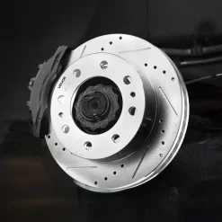 VEVOR Front and Rear Brake Kit Compatible with 2002-2006 Chevrolet Avalanche 2500 (8 STUD), 2002-2004 Chevrolet Silverado 2500 (Models w/Manual Transmission ONLY), Drilled & Slotted Brake Rotors