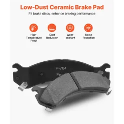 VEVOR Front and Rear Brake Kit Compatible with 2002-2006 Chevrolet Avalanche 2500 (8 STUD), 2002-2004 Chevrolet Silverado 2500 (Models w/Manual Transmission ONLY), Drilled & Slotted Brake Rotors