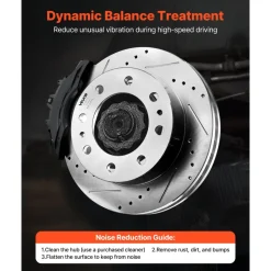 VEVOR Front and Rear Brake Kit Compatible with 2002-2006 Chevrolet Avalanche 2500 (8 STUD), 2002-2004 Chevrolet Silverado 2500 (Models w/Manual Transmission ONLY), Drilled & Slotted Brake Rotors