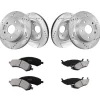 VEVOR Front and Rear Brake Kit for 06-2018 Dodge Ram 1500, 07-2009 Dodge Durango Chrysler Aspen, Drilled and Slotted Brake Rotors Ceramic Brake Pads Replacement, 13.2" Front Rotors 13.9" Rear Rotors