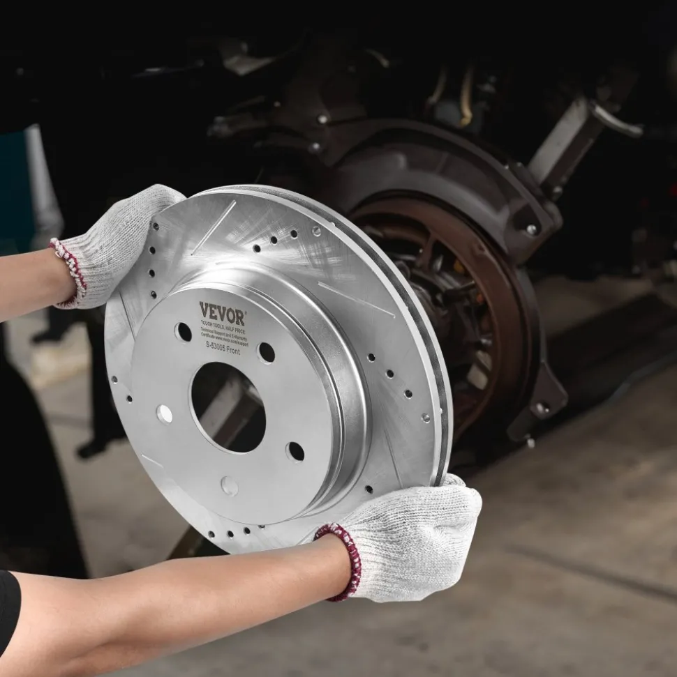 VEVOR Front and Rear Brake Kit for 06-2018 Dodge Ram 1500, 07-2009 Dodge Durango Chrysler Aspen, Drilled and Slotted Brake Rotors Ceramic Brake Pads Replacement, 13.2" Front Rotors 13.9" Rear Rotors