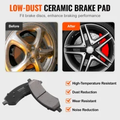 VEVOR Front and Rear Brake Kit for 06-2018 Dodge Ram 1500, 07-2009 Dodge Durango Chrysler Aspen, Drilled and Slotted Brake Rotors Ceramic Brake Pads Replacement, 13.2