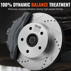 VEVOR Front and Rear Brake Kit for 06-2018 Dodge Ram 1500, 07-2009 Dodge Durango Chrysler Aspen, Drilled and Slotted Brake Rotors Ceramic Brake Pads Replacement, 13.2