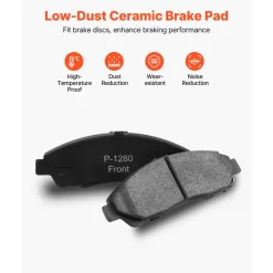 VEVOR Front and Rear Brake Kit Compatible with 2007-2013 Acura MDX, 2010-2013 Acura ZDX, 2009-2014 Honda Pilot, Drilled and Slotted Brake Rotors Ceramic Brake Pads Replacement Kit, 13 in (Front)