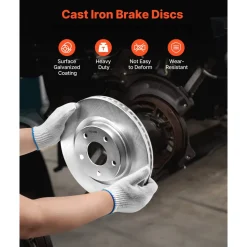VEVOR Front and Rear Brake Kit Compatible with 2013 Nissan Altima (Base, SL, SV & S Sedan), 2014-2018 Nissan Altima, 2019-2023 Nissan Altima (with Manual Parking Brake), Hollow Structure Front Rotors