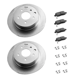 VEVOR Front and Rear Brake Kit Compatible with 2013 Nissan Altima (Base, SL, SV & S Sedan), 2014-2018 Nissan Altima, 2019-2023 Nissan Altima (with Manual Parking Brake), Hollow Structure Front Rotors
