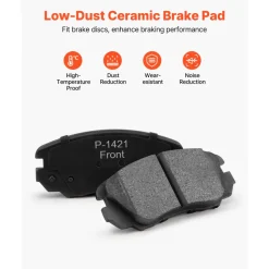 VEVOR Front and Rear Brake Kit Compatible with 2012-2020 Ford F-150(MPB Only), Drilled and Slotted Brake Rotors Ceramic Brake Pads Replacement, 13.8