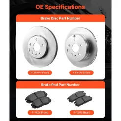 VEVOR Front and Rear Brake Kit Compatible with 2012-2020 Ford F-150(MPB Only), Drilled and Slotted Brake Rotors Ceramic Brake Pads Replacement, 13.8
