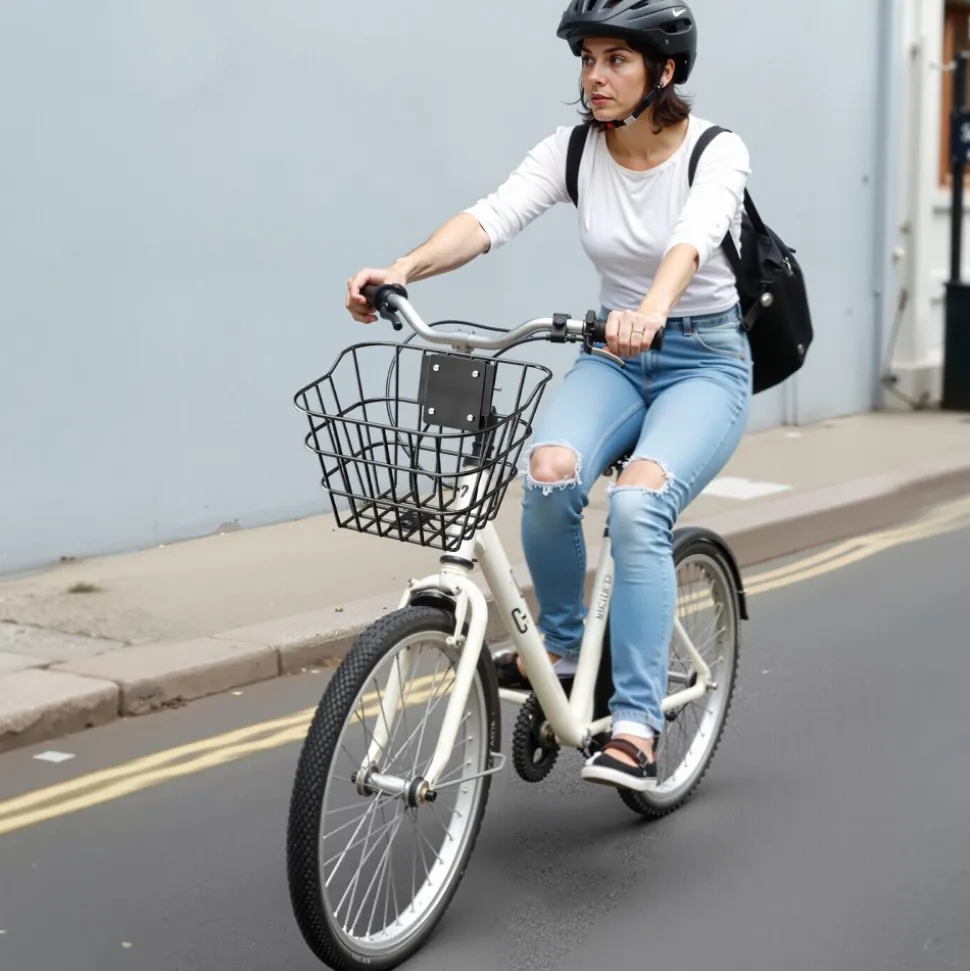 VEVOR Front Bike Basket, Electric Scooter Basket with Fixed Bracket - Max Bearing 20 lbs, Construct from Solid Steel, Kids Bike Basket/Adult Bicycle Basket/Knee Electric Scooter Accessories
