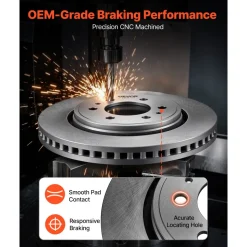 VEVOR Front Brake Kit Ceramic Brake Pads & Hollow Brake Rotors Replacement, Compatible with 015-2020 Ford F-150, 2010-2014 Ford F-150 (6 Lug Models), 2010-2021 Ford Expedition & Lincoln Navigator
