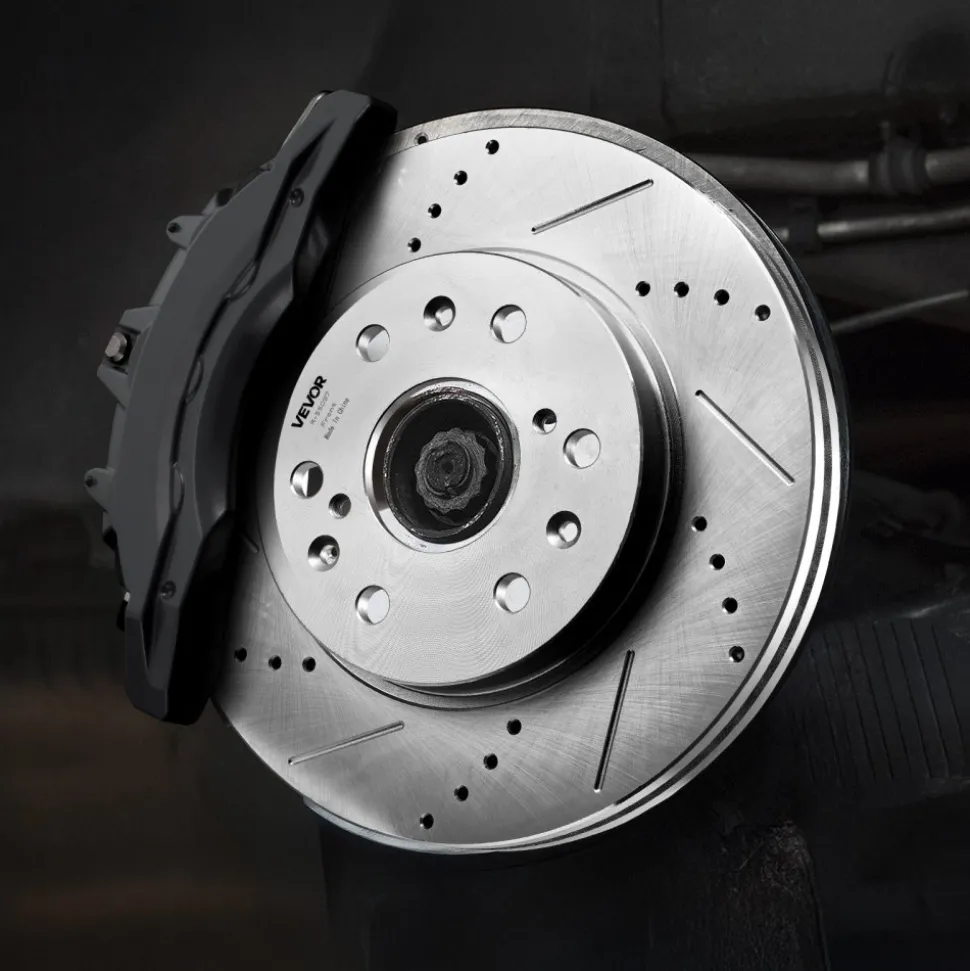 VEVOR Front Brake Kit Compatible with 2008-2016 Cadillac Escalade/Escalade ESV, 2017-2020 Cadillac Escalade/Escalade ESV (Models without Brembo Brake Package), Drilled & Slotted Brake Rotors Kit