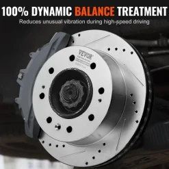 VEVOR Front Brake Kit Compatible with 2011-2019 Chevy Silverado GMC Sierra 2500 3500 HD, Drilled and Slotted Brake Rotors Ceramic Brake Pads Replacement Kit, 14" Front Rotors