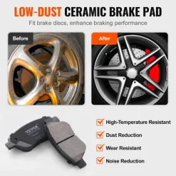 VEVOR Front Brake Kit for Vauxhall Adam(M13), Corsa D (S07), Corsa D Box/Hatchback (S07), Brake Rotors Ceramic Brake Pads Replacement Kit, 257mm Front Rotors