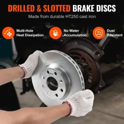 VEVOR Front Brake Kit for Vauxhall Adam(M13), Corsa D (S07), Corsa D Box/Hatchback (S07), Brake Rotors Ceramic Brake Pads Replacement Kit, 257mm Front Rotors