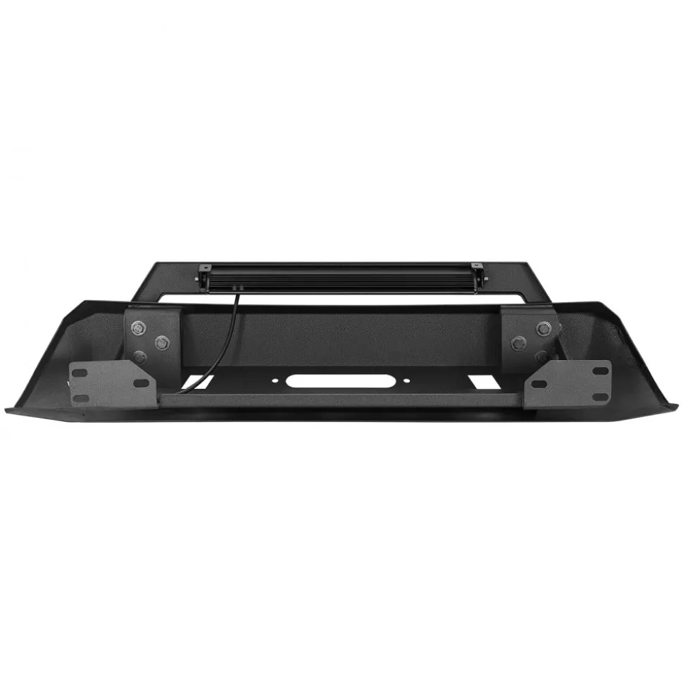 VEVOR Front Bumper Compatible with 2016-2023 Toyota Tacoma (Excluding Tacoma TRD/Tacoma TRD Sport), Pickup Truck Bumper with LED Light Bar, Winch Plate & D-Rings Mounts, Heavy-Duty Steel Front Bumper with E-Coating