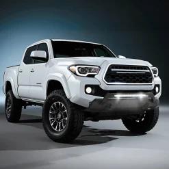 VEVOR Front Bumper Compatible with 2016-2023 Toyota Tacoma (Excluding Tacoma TRD/Tacoma TRD Sport), Pickup Truck Bumper with LED Light Bar, Winch Plate & D-Rings Mounts, Heavy-Duty Steel Front Bumper with E-Coating