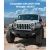 VEVOR Front Bumper Compatible with 2007-2018 Wrangler JK/JKU, Heavy-Duty Steel Front Bumper with 2PCS LED Light Bars, Winch Plate, Fog Light Housing and D-Ring Mounts