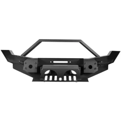 VEVOR Front Bumper Compatible with 2007-2018 Wrangler JK/JKU, Heavy-Duty Steel Front Bumper with 2PCS LED Light Bars, Winch Plate, Fog Light Housing and D-Ring Mounts