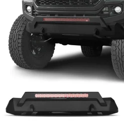 VEVOR Front Bumper Compatible with 2016-2023 Toyota Tacoma (Excluding Tacoma TRD/Tacoma TRD Sport), Pickup Truck Bumper with Winch Plate & D-Ring Mounts, Heavy-Duty Steel Front Bumpers with E-Coating and Bull Bar