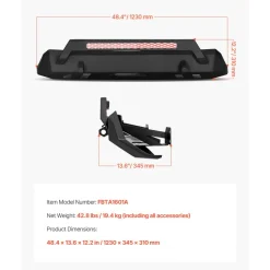 VEVOR Front Bumper Compatible with 2016-2023 Toyota Tacoma (Excluding Tacoma TRD/Tacoma TRD Sport), Pickup Truck Bumper with Winch Plate & D-Ring Mounts, Heavy-Duty Steel Front Bumpers with E-Coating and Bull Bar