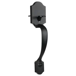 VEVOR Front Door Handle and Deadbolt Set, Matte Black Front Door Lock Set with Interior Knob, Adjustable Hole Spacing Single Cylinder Handleset, for Right and Left Handed Entrance and Front Door