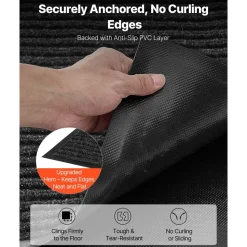 VEVOR Front Door Mat, 6 x 4 ft Commercial Floor Mat for Indoor and Outdoor, Stylish Striped Industrial Carpet with PVC Backing, Heavy Duty Washable Entry Rug for Hallway, Balcony, Garage, Grey