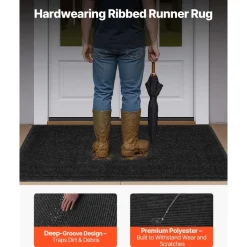 VEVOR Front Door Mat, 6 x 4 ft Commercial Floor Mat for Indoor and Outdoor, Industrial Entrance Carpet with PVC Backing, Heavy Duty Washable Entry Rug for Hallway, Kitchen, Balcony, Garage, Slate Blue