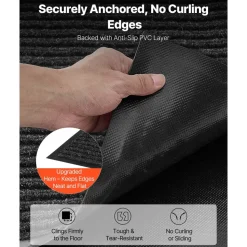 VEVOR Front Door Mat, 10 x 3 ft Commercial Floor Mat for Indoor and Outdoor, Stylish Striped Industrial Carpet with PVC Backing, Heavy Duty Washable Entry Rug for Hallway, Balcony, Garage, Grey