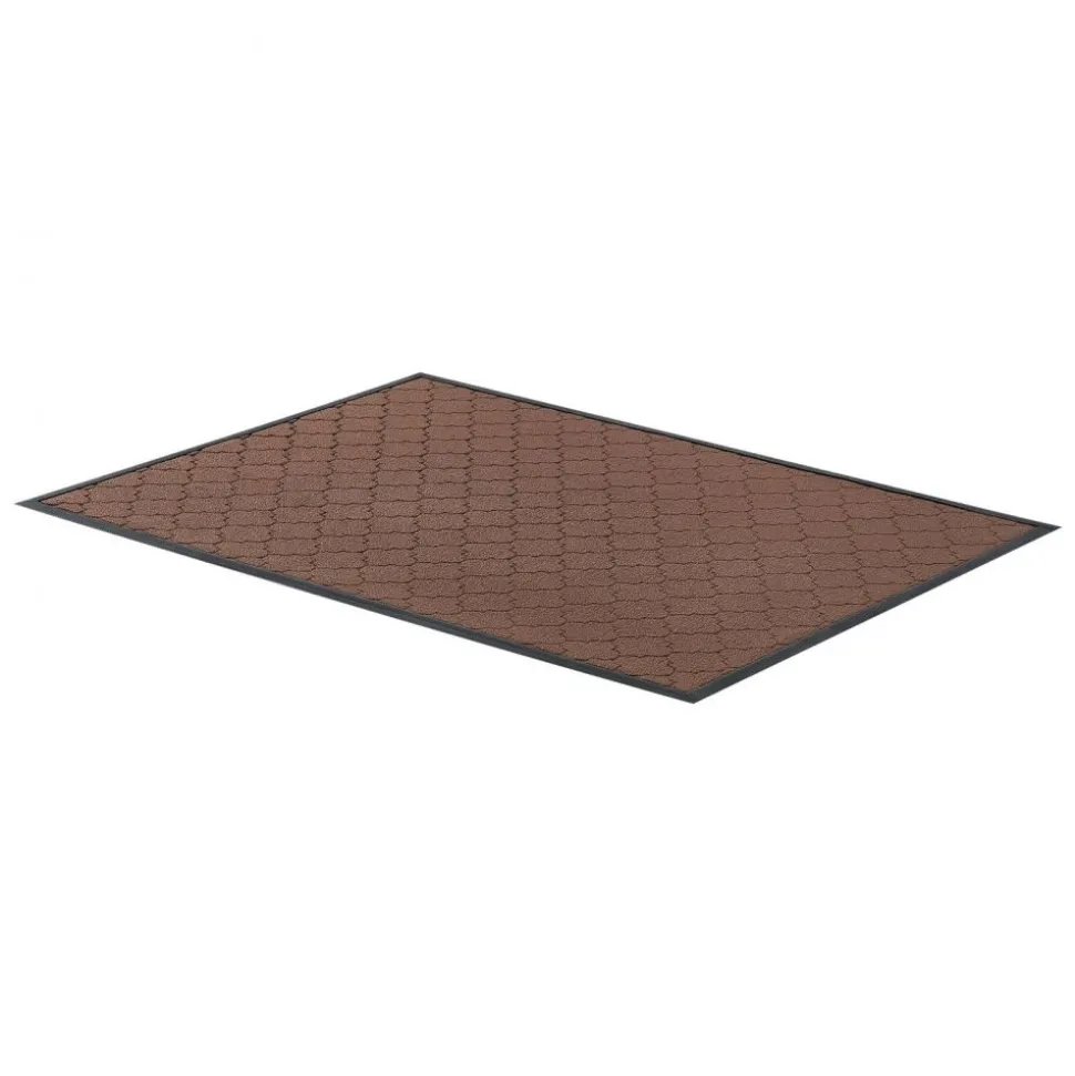 VEVOR Front Door Mat, 47 x 35 in Commercial Floor Mat for Indoor and Outdoor, Modern Stylish Carpet with TPE Backing, Heavy Duty Washable Entry Industrial Rug for Hallway, Balcony, Garage, Brown