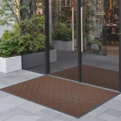 VEVOR Front Door Mat, 47 x 35 in Commercial Floor Mat for Indoor and Outdoor, Modern Stylish Carpet with TPE Backing, Heavy Duty Washable Entry Industrial Rug for Hallway, Balcony, Garage, Brown