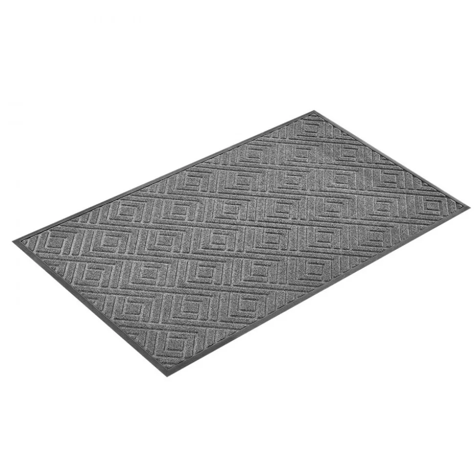 VEVOR Front Door Mat, 61.5 x 36 in Commercial Floor Mat for Indoor and Outdoor, Modern Stylish Carpet with TPE Backing, Heavy Duty Washable Entry Industrial Rug for Hallway, Balcony, Garage, Grey