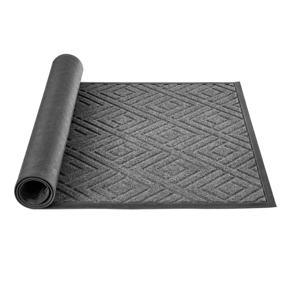 VEVOR Front Door Mat, 61.5 x 36 in Commercial Floor Mat for Indoor and Outdoor, Modern Stylish Carpet with TPE Backing, Heavy Duty Washable Entry Industrial Rug for Hallway, Balcony, Garage, Grey