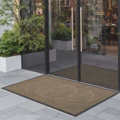 VEVOR Front Door Mat, 47 x 32 in Commercial Floor Mat for Indoor and Outdoor, Modern Stylish Carpet with TPE Backing, Heavy Duty Washable Entry Industrial Rug for Hallway, Balcony, Garage, Brown