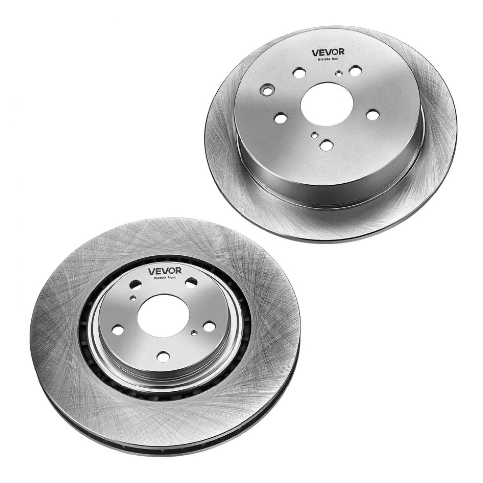 VEVOR Front & Rear Brake Kit Ceramic Brake Pads & Hollow Brake Rotors Kit, Compatible with 2010-2015 Lexus RX350, 2010-2015 Lexus RX450H, 2015-2019 Toyota Highlander, 2011-2020 Toyota Sienna