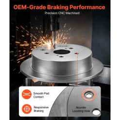 VEVOR Front & Rear Brake Kit Ceramic Brake Pads & Hollow Brake Rotors Kit, Compatible with 2010-2015 Lexus RX350, 2010-2015 Lexus RX450H, 2015-2019 Toyota Highlander, 2011-2020 Toyota Sienna