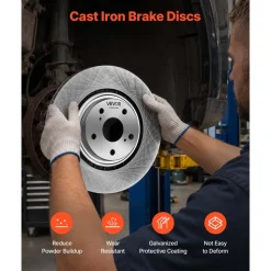 VEVOR Front & Rear Brake Kit Ceramic Brake Pads & Hollow Brake Rotors Kit, Compatible with 2010-2015 Lexus RX350, 2010-2015 Lexus RX450H, 2015-2019 Toyota Highlander, 2011-2020 Toyota Sienna