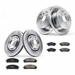 VEVOR Front & Rear Brake Kit Ceramic Brake Pads & Hollow Brake Rotors Kit, Compatible with 2010-2015 Lexus RX350, 2010-2015 Lexus RX450H, 2015-2019 Toyota Highlander, 2011-2020 Toyota Sienna