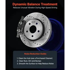 VEVOR Front & Rear Brake Kit Ceramic Brake Pads and Drilled Slotted Rotors, Compatible with 2011-2020 Dodge Durango 3.6L, 2011-2014 Jeep Grand Cherokee 3.6L 5.7L, 2015-2020 Jeep Grand Cherokee 3.6L