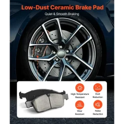 VEVOR Front & Rear Brake Kit Ceramic Brake Pads and Drilled Slotted Rotors, Compatible with 2011-2020 Dodge Durango 3.6L, 2011-2014 Jeep Grand Cherokee 3.6L 5.7L, 2015-2020 Jeep Grand Cherokee 3.6L