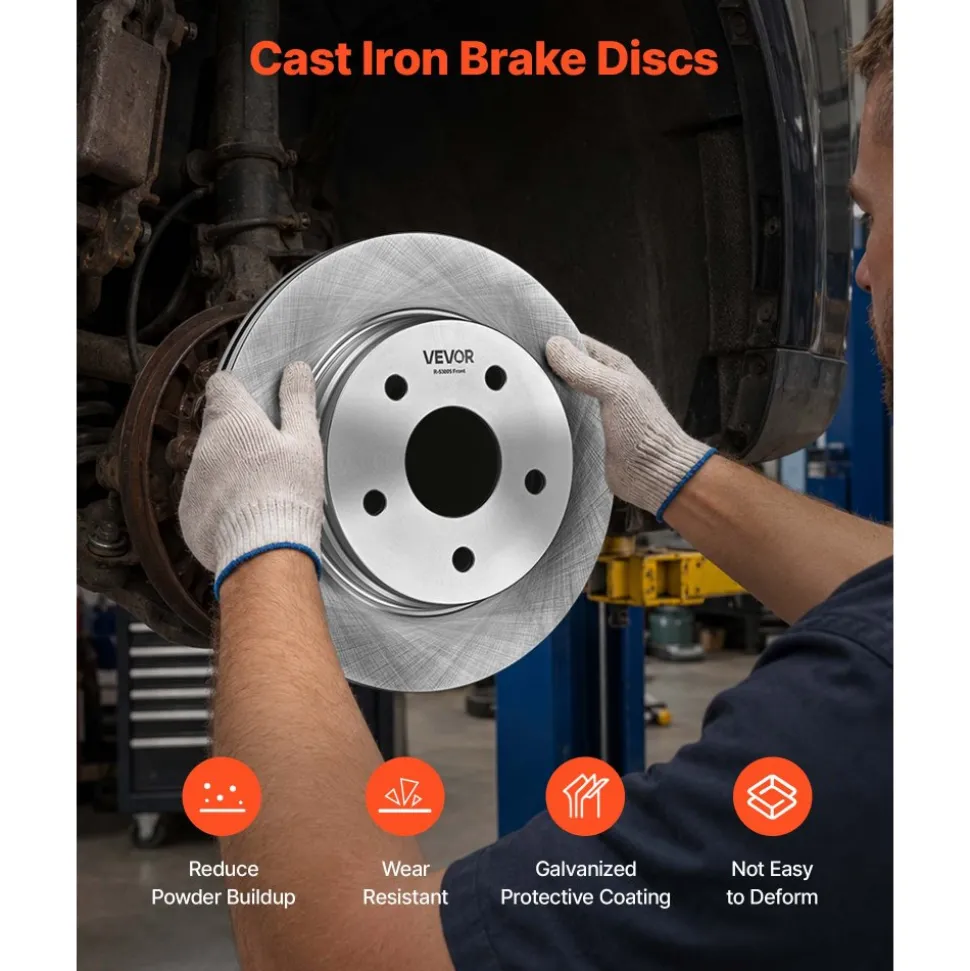 VEVOR Front & Rear Brake Kit Ceramic Brake Pads and Drilled Slotted Rotors, Compatible with 2012-2017 Toyota Camry, 2013-2018 Toyota Avalon, 2013-2018 Lexus ES 350, 2013-2018 Lexus ES 300h