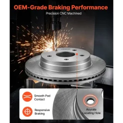 VEVOR Front & Rear Brake Kit Ceramic Brake Pads & Hollow Brake Rotors Kit, Compatible with 2007-2009 Dodge Durango & Chrysler Aspen, 2011-2018 Ram 1500 (5-Lug), 2019-2023 Ram 1500 Classic