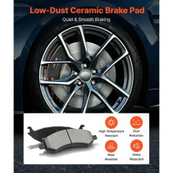 VEVOR Front & Rear Brake Kit Ceramic Brake Pads and Drilled Slotted Rotors, Compatible with 2012-2017 Toyota Camry, 2013-2018 Toyota Avalon, 2013-2018 Lexus ES 350, 2013-2018 Lexus ES 300h
